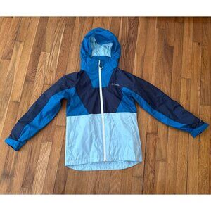 Columbia Youth Boys Interchange Jacket Blue Omni Tech Removable Hood Size M